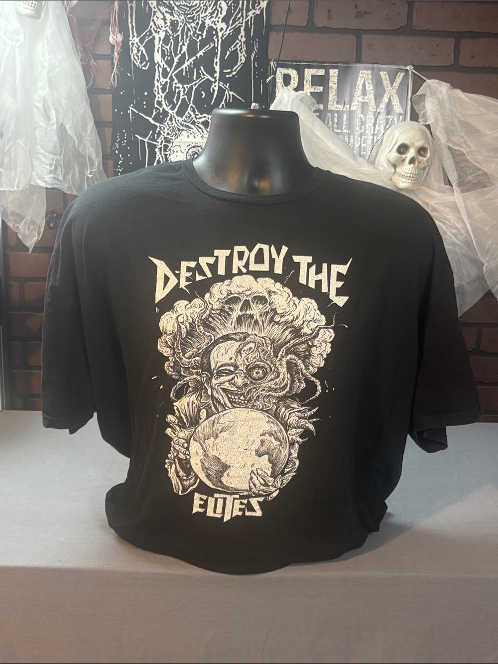 Wicked Threads:  'Destroy The Elites' Graphic Short-Sleeve T-Shirt